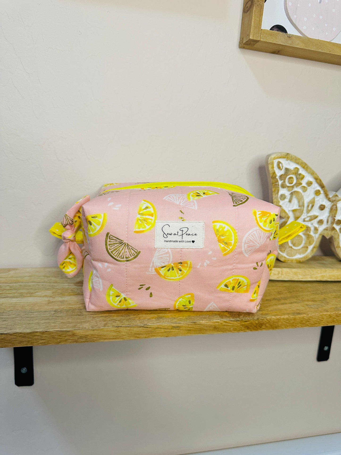 Makeup Bag/Boxy Pouches - Pink Lemonade