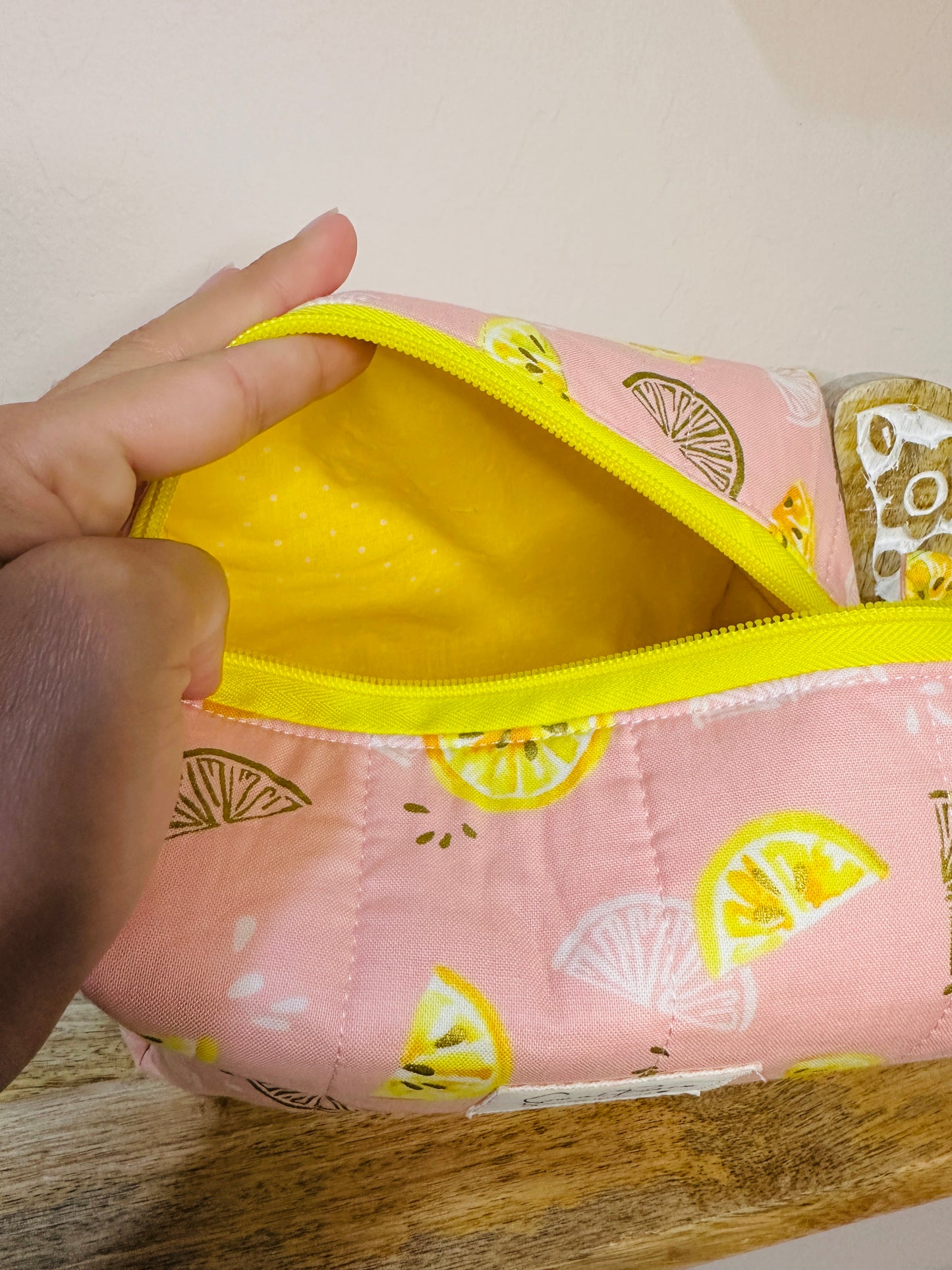 Makeup Bag/Boxy Pouches - Pink Lemonade