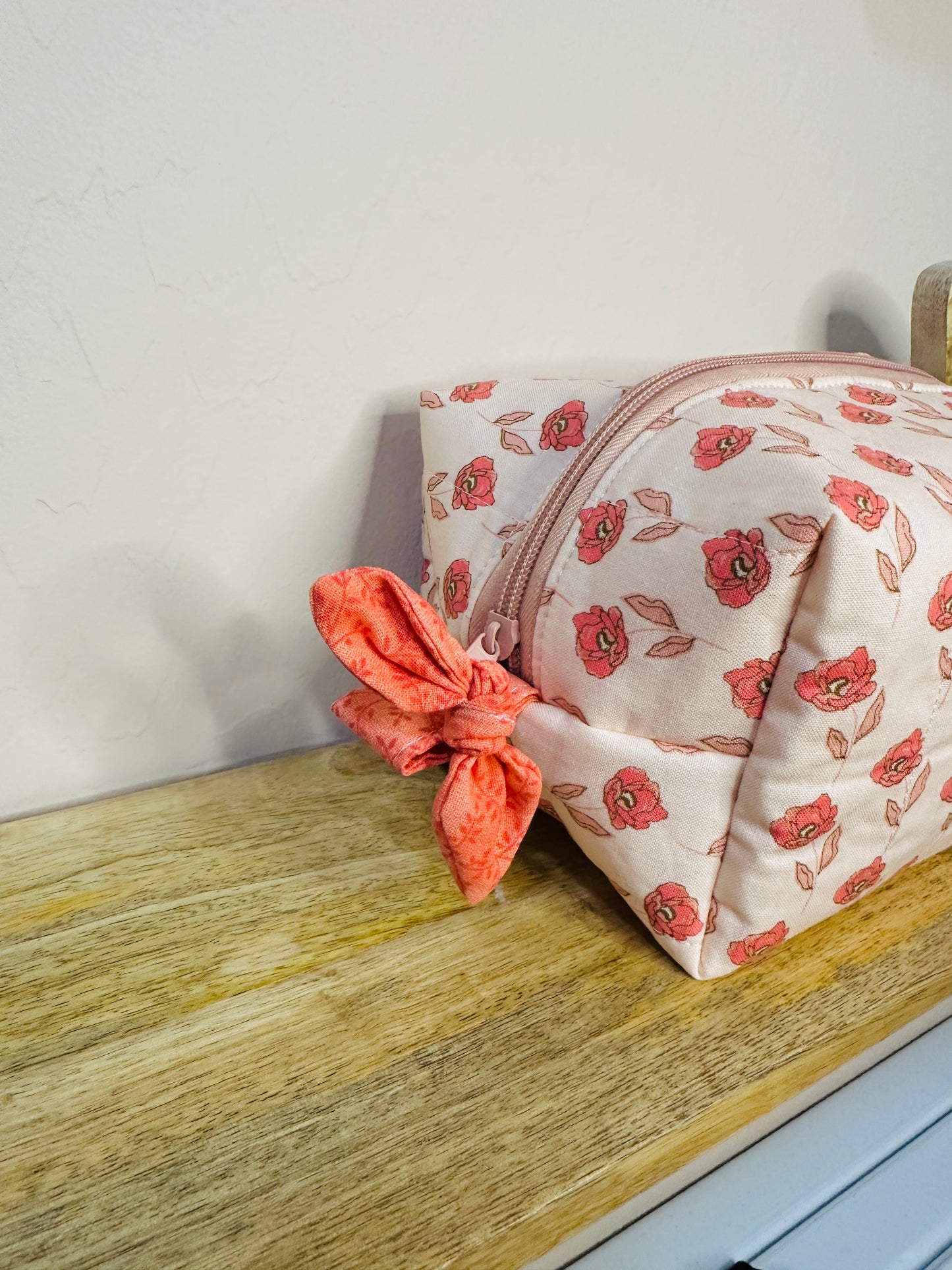 Makeup Bag/Boxy Pouches - Pink Rose