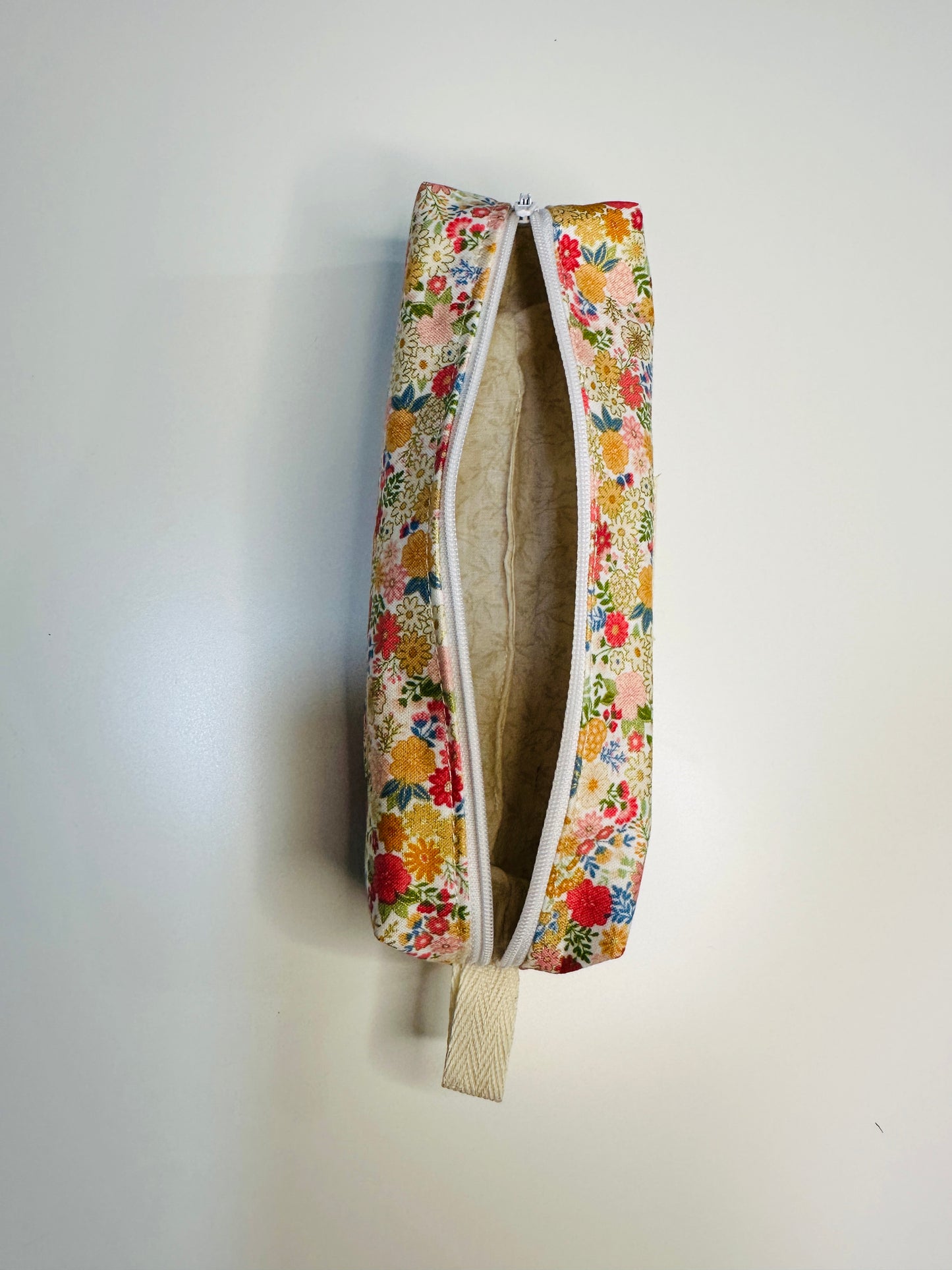 Pencil Case/Small Boxy Pouch - Pink Hippie Floral