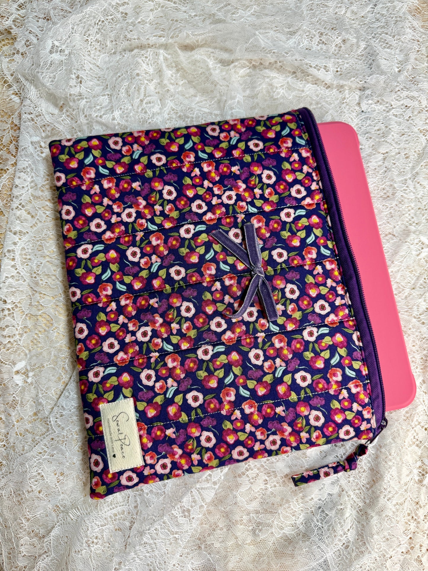 Tablet/iPAD Sleeve - Purple/Pink Floral