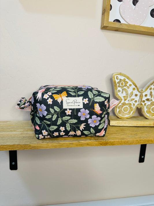 Makeup Bag/Boxy Pouches -Bird/Butterfly