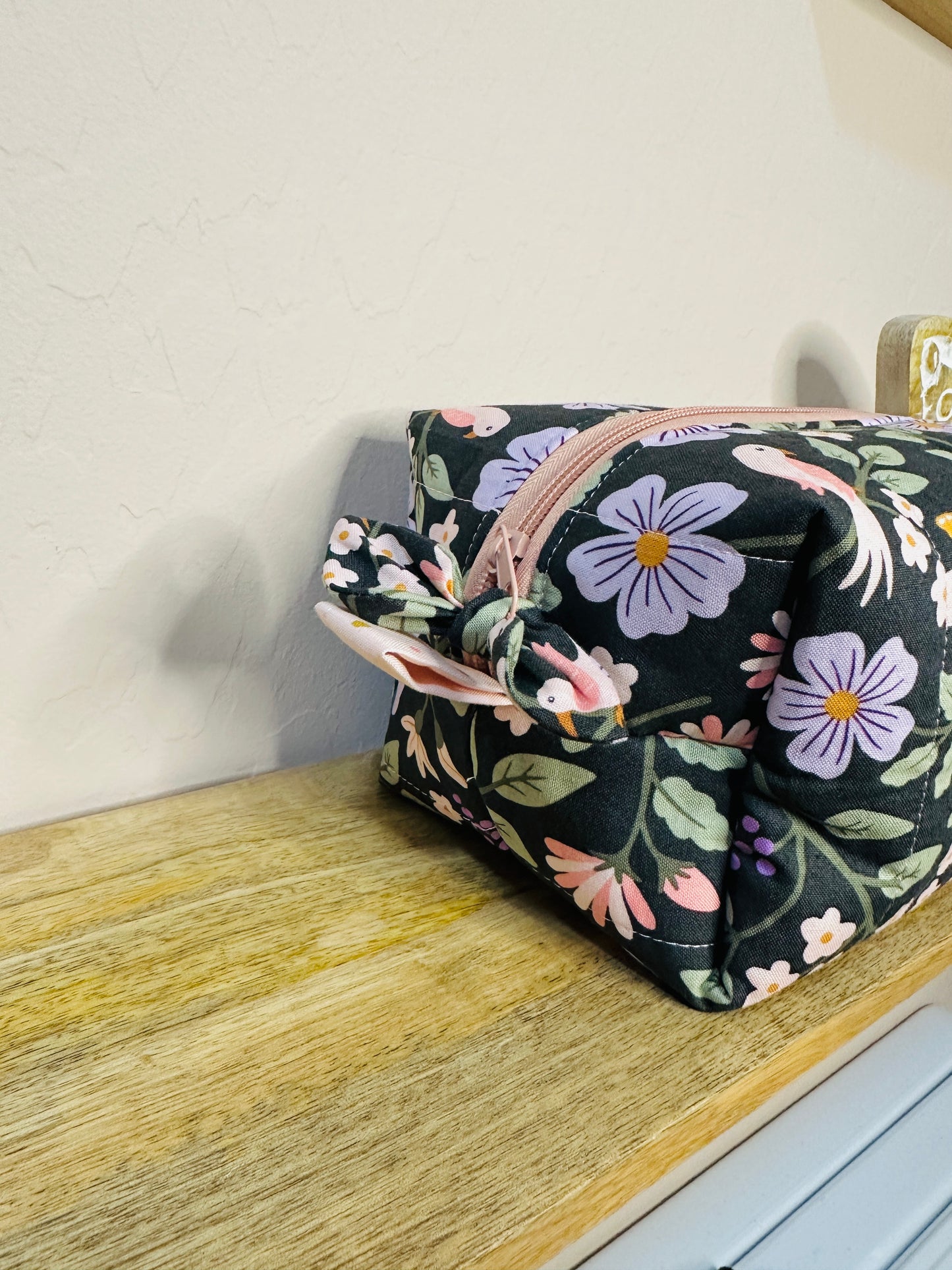 Makeup Bag/Boxy Pouches -Bird/Butterfly