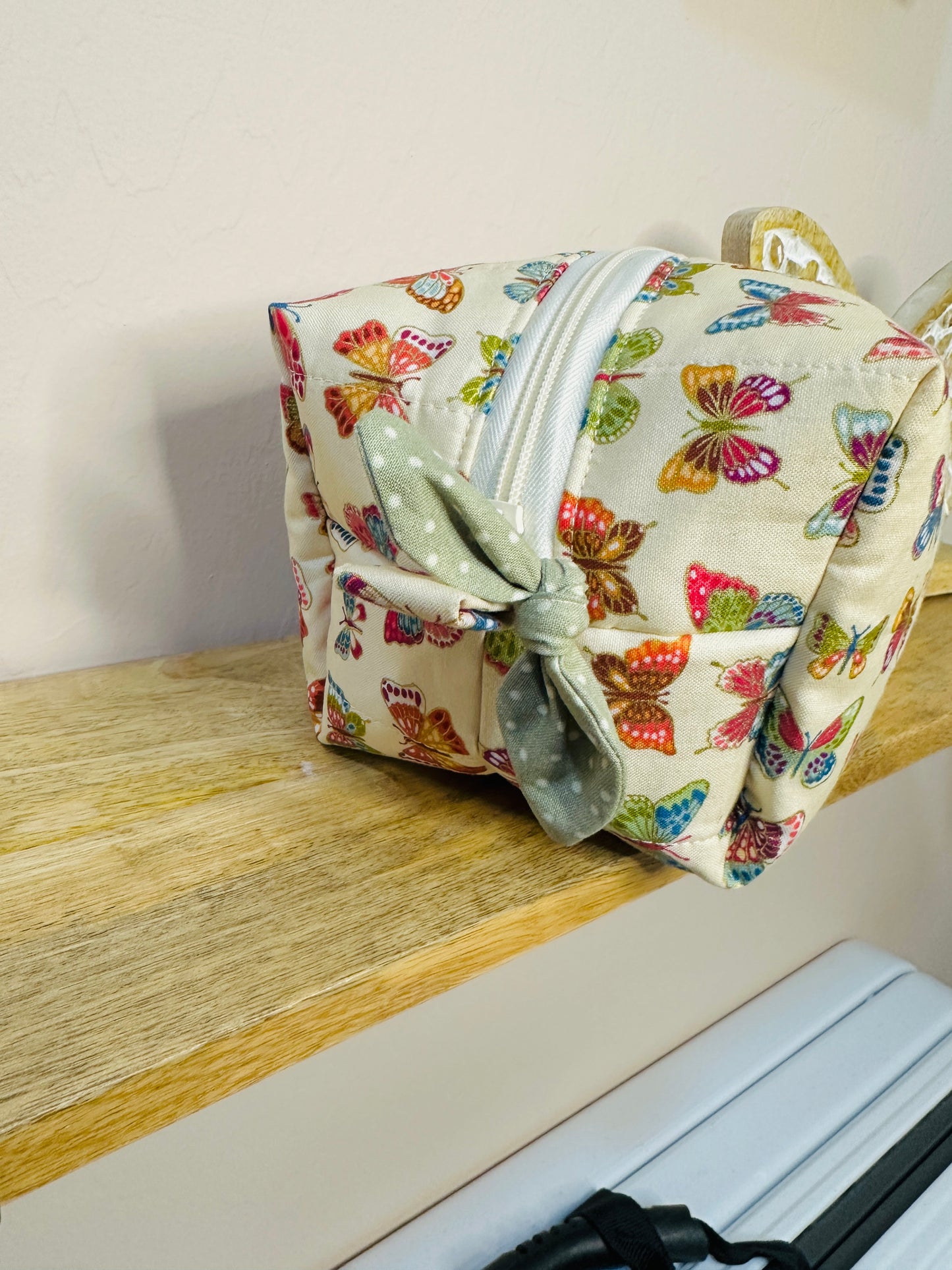 Makeup Bag/Boxy Pouches - Multi Color Butterfly