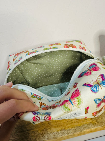 Makeup Bag/Boxy Pouches - Multi Color Butterfly