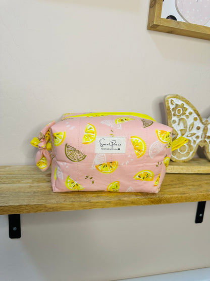 Makeup Bag/Boxy Pouches - Pink Lemonade