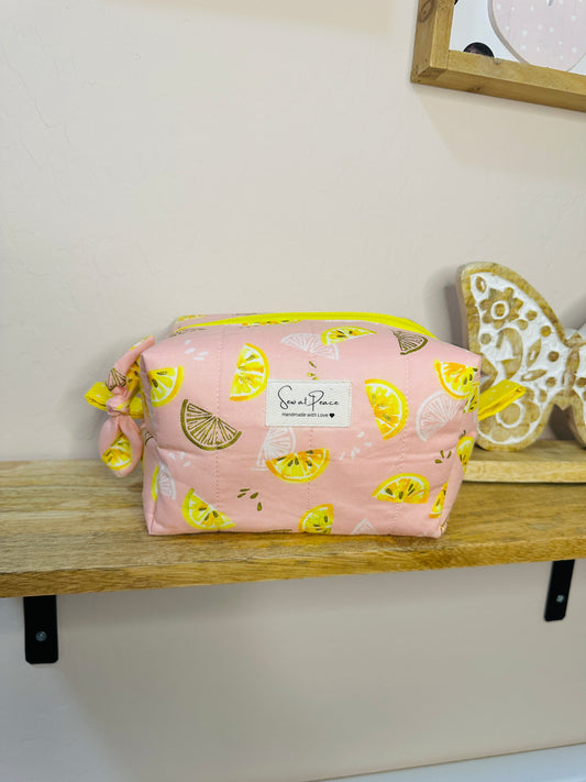 Makeup Bag/Boxy Pouches - Pink Lemonade