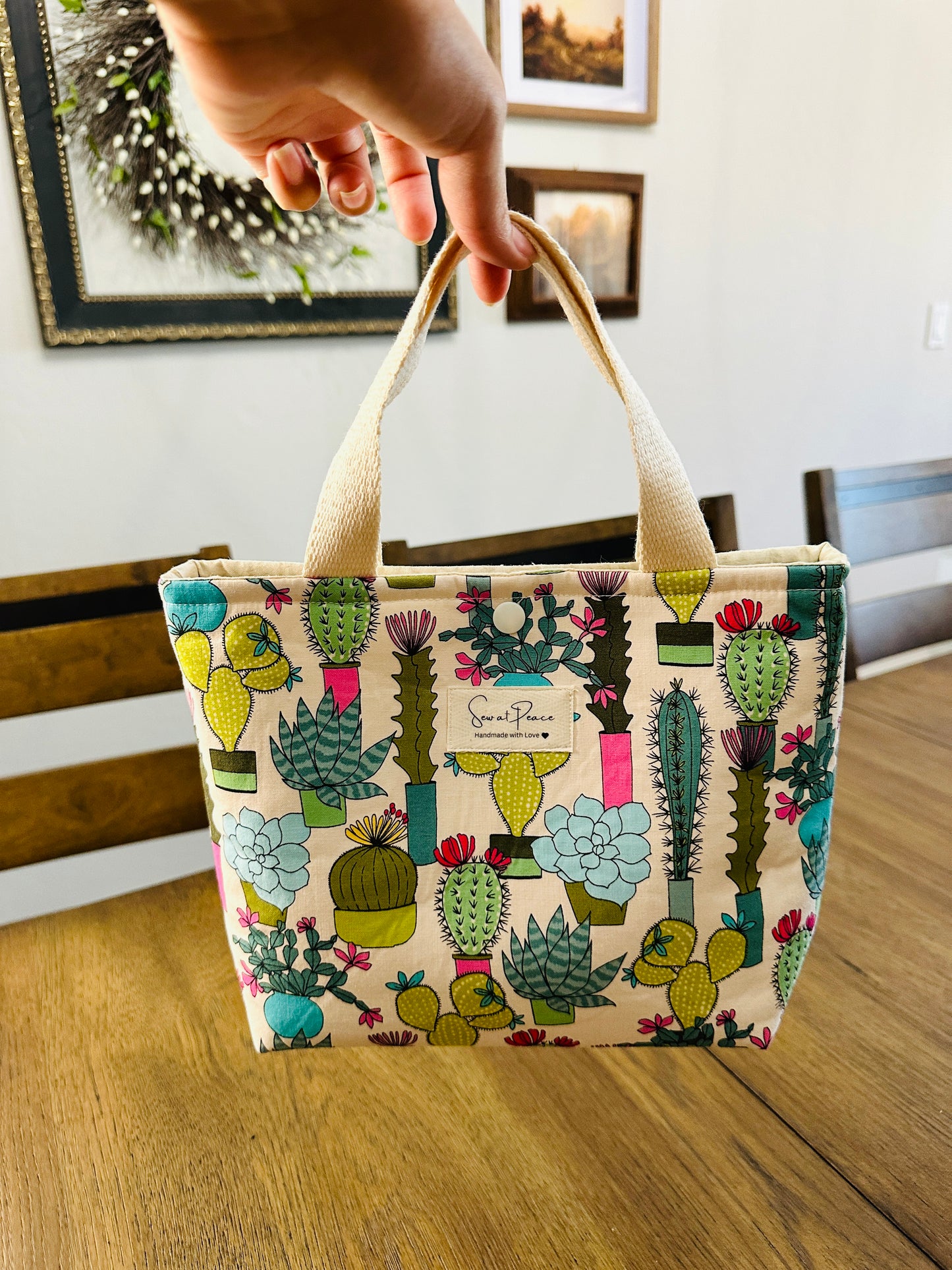 Mini Tote Bag -Cactus/Succulent