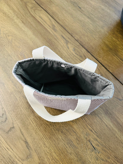 Mini Tote Bag -Pink/Gray Checker