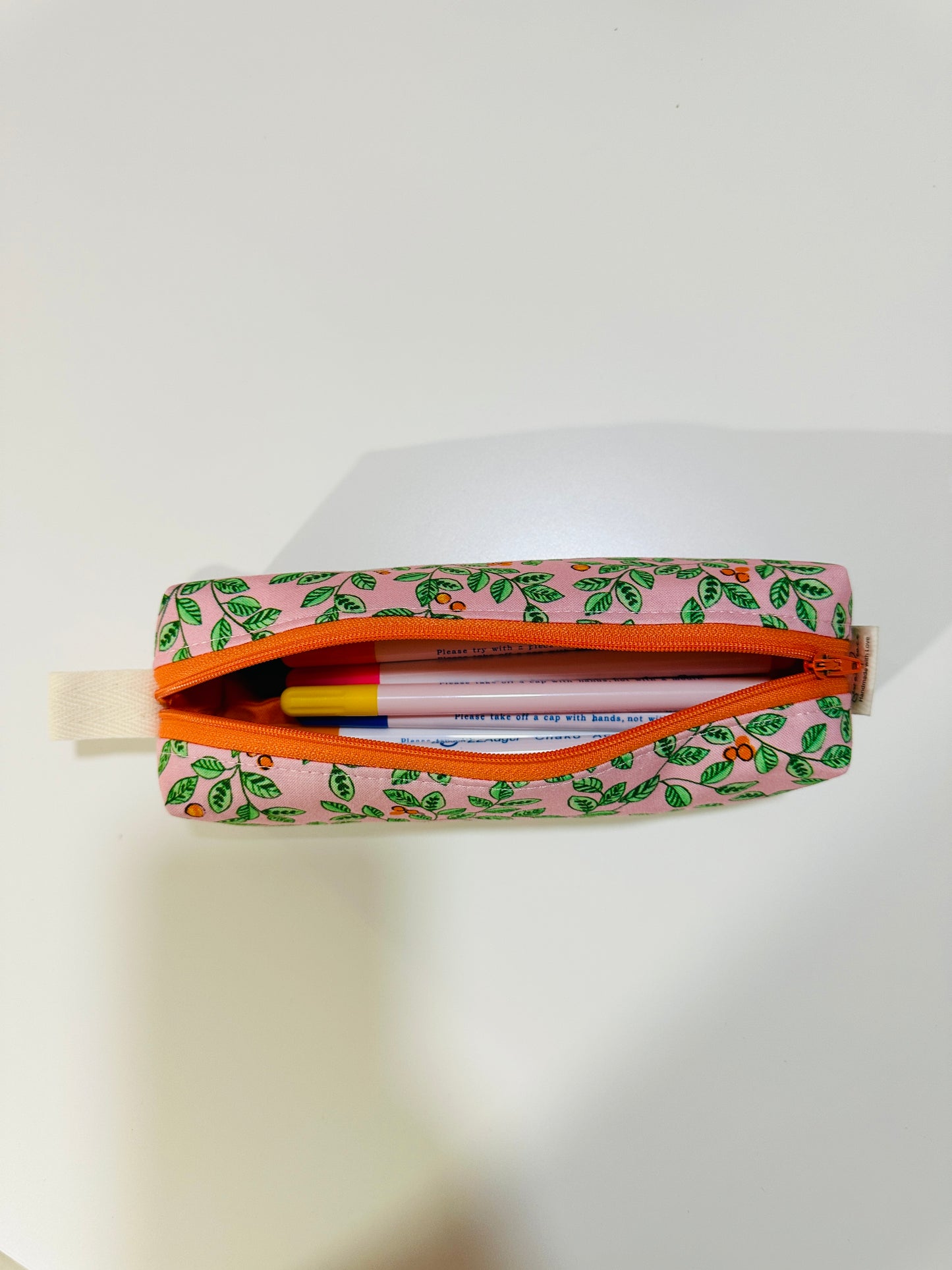 Pencil Case/Small Boxy Pouch - Oranges and Vines