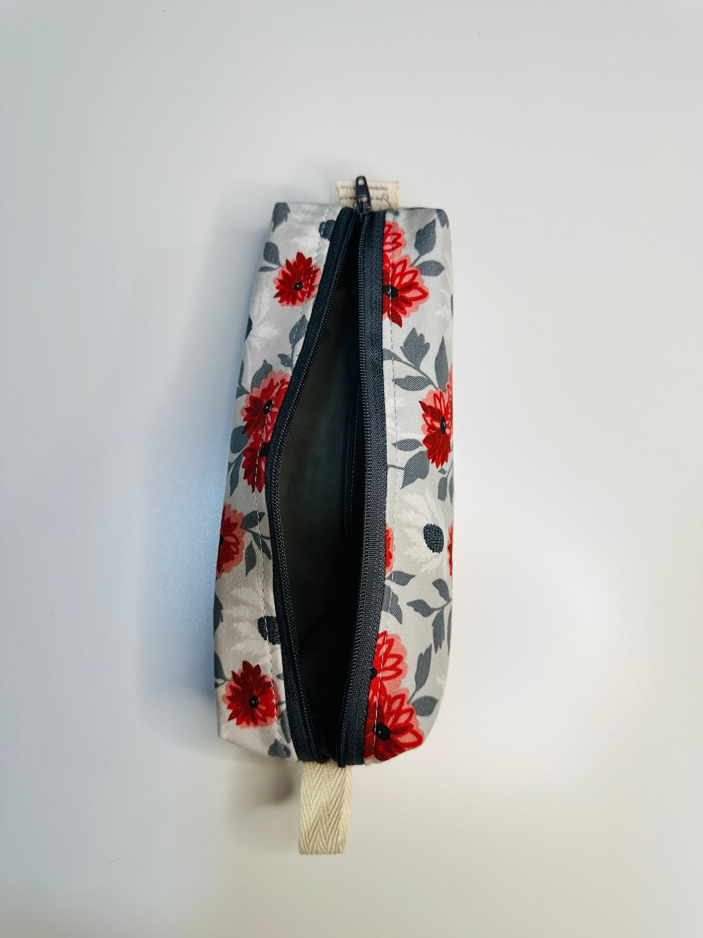 Pencil Case/Small Boxy Pouch - Red Floral