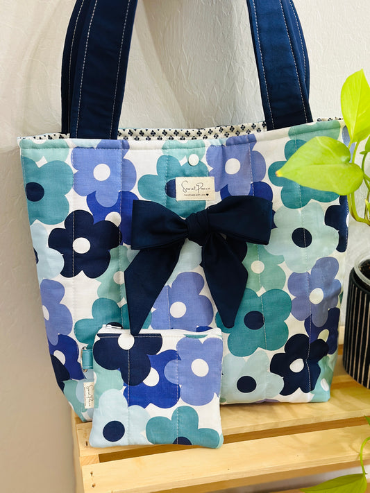 "Daisy Blue" Coquette Everyday Tote Bag/Wallet Bundle