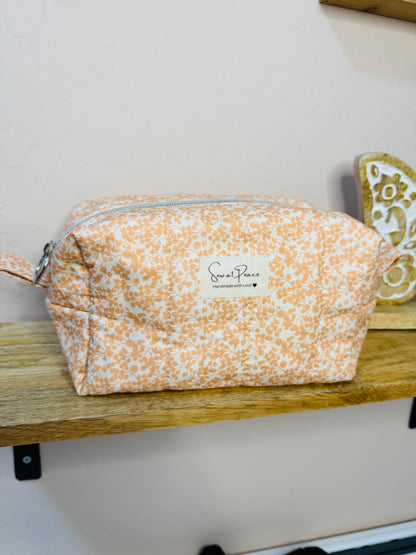 Makeup Bag/Boxy Pouches - Coral Floral