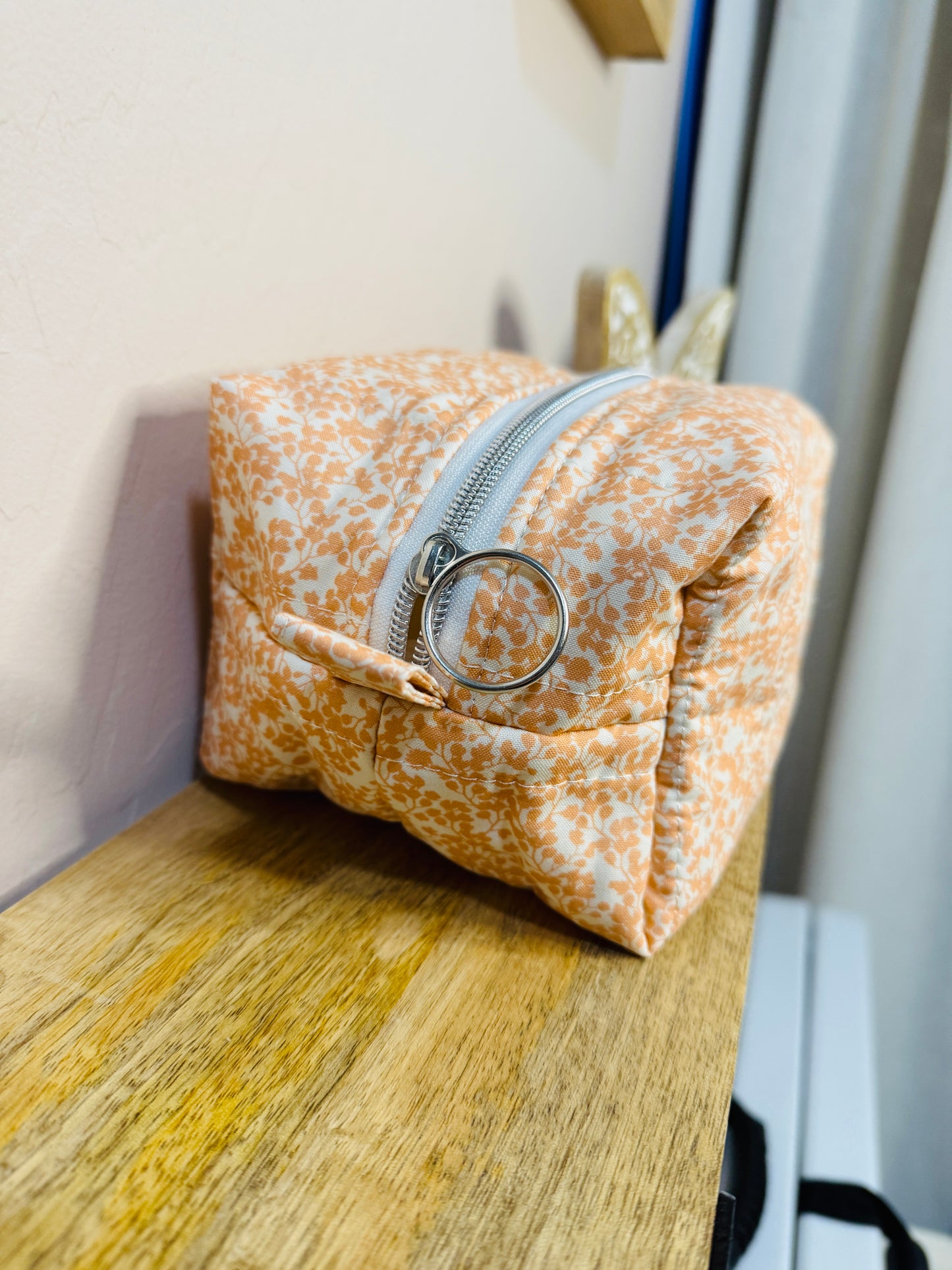 Makeup Bag/Boxy Pouches - Coral Floral