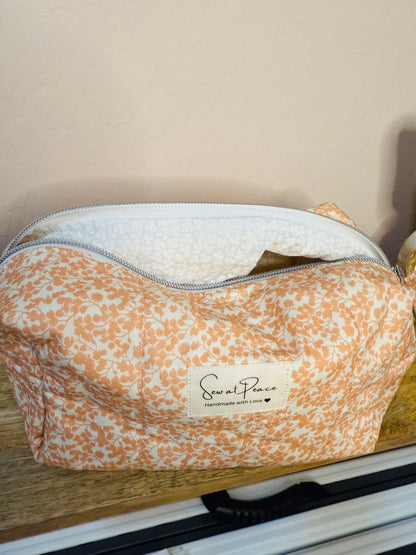 Makeup Bag/Boxy Pouches - Coral Floral