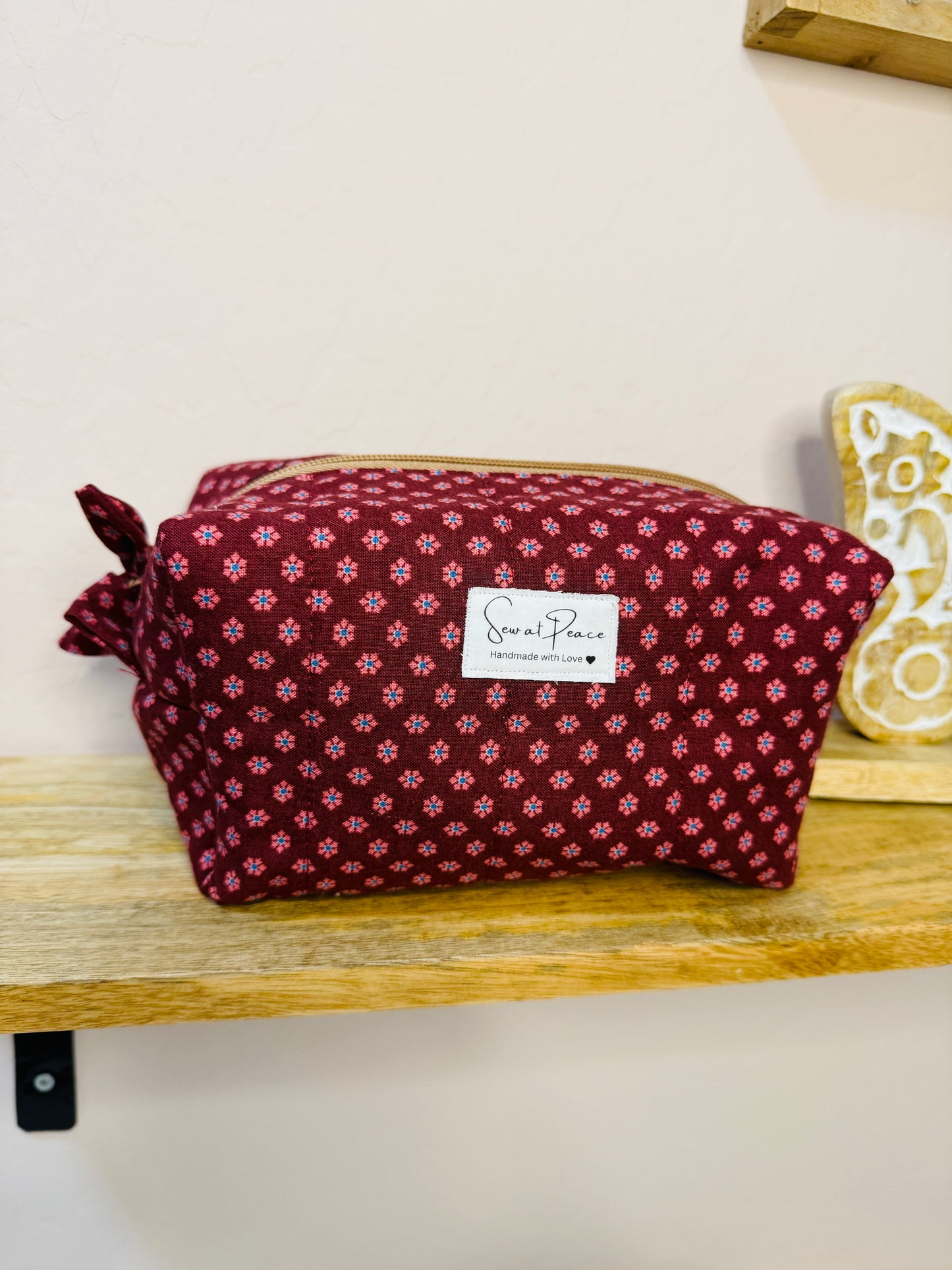 Makeup Bag/Boxy Pouches - Moo Moo Maroon