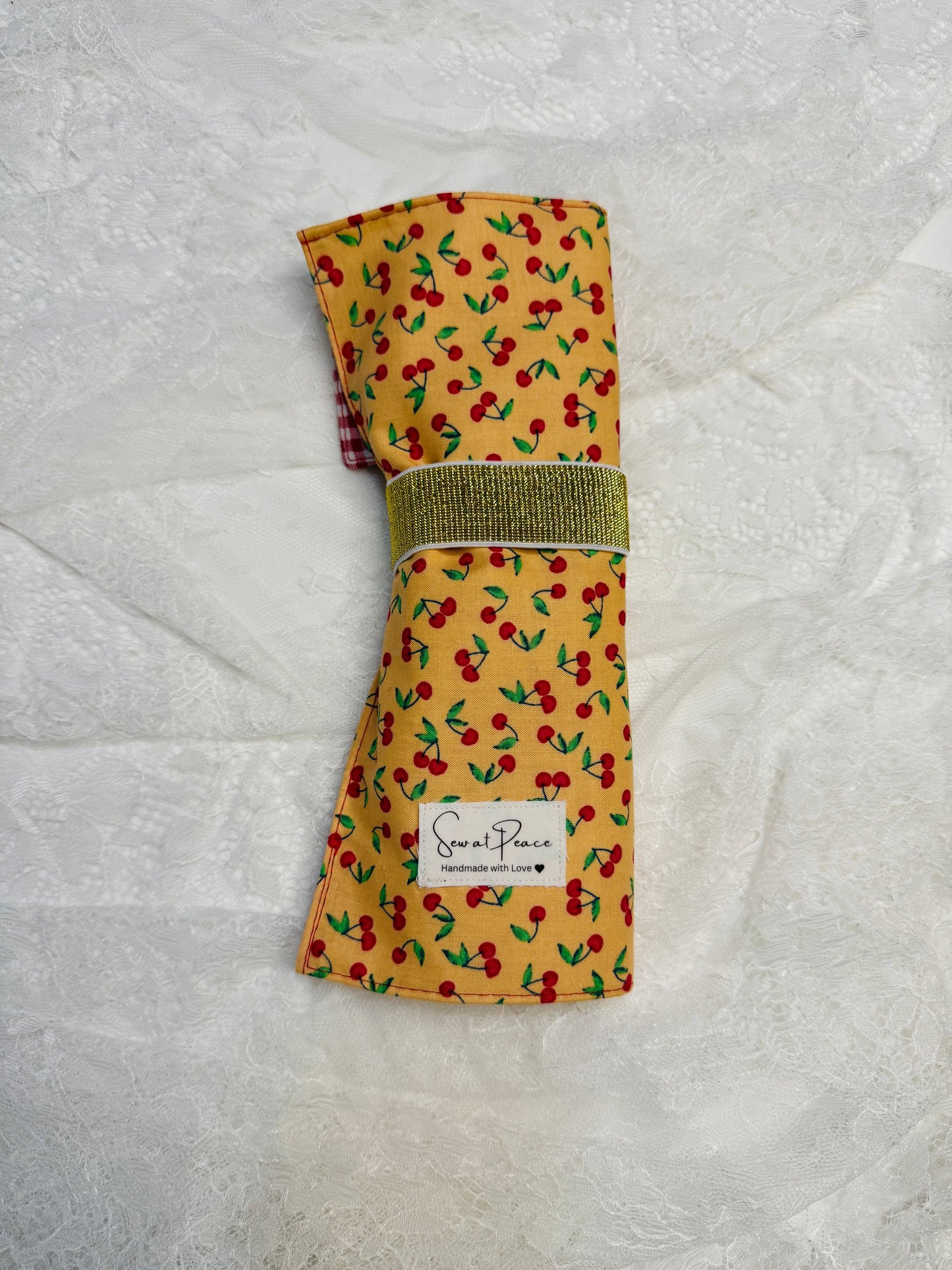 Makeup Brush Roll -Sherbet Cherry