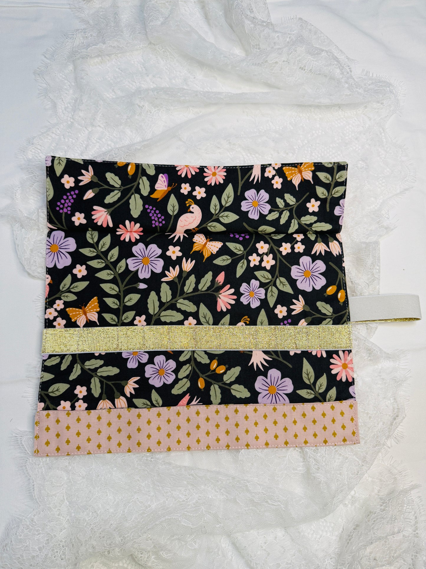 Makeup Brush Roll - Bird/Butterfly