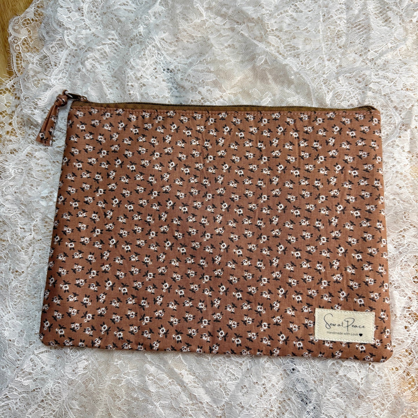 Tablet/iPAD Sleeve - Brown Floral