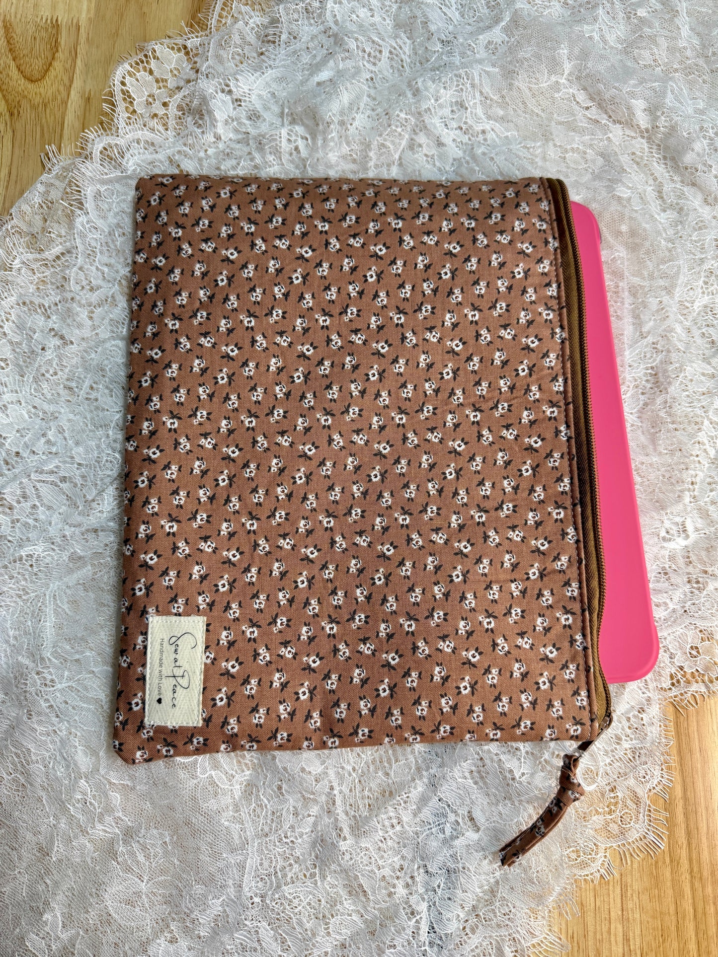 Tablet/iPAD Sleeve - Brown Floral