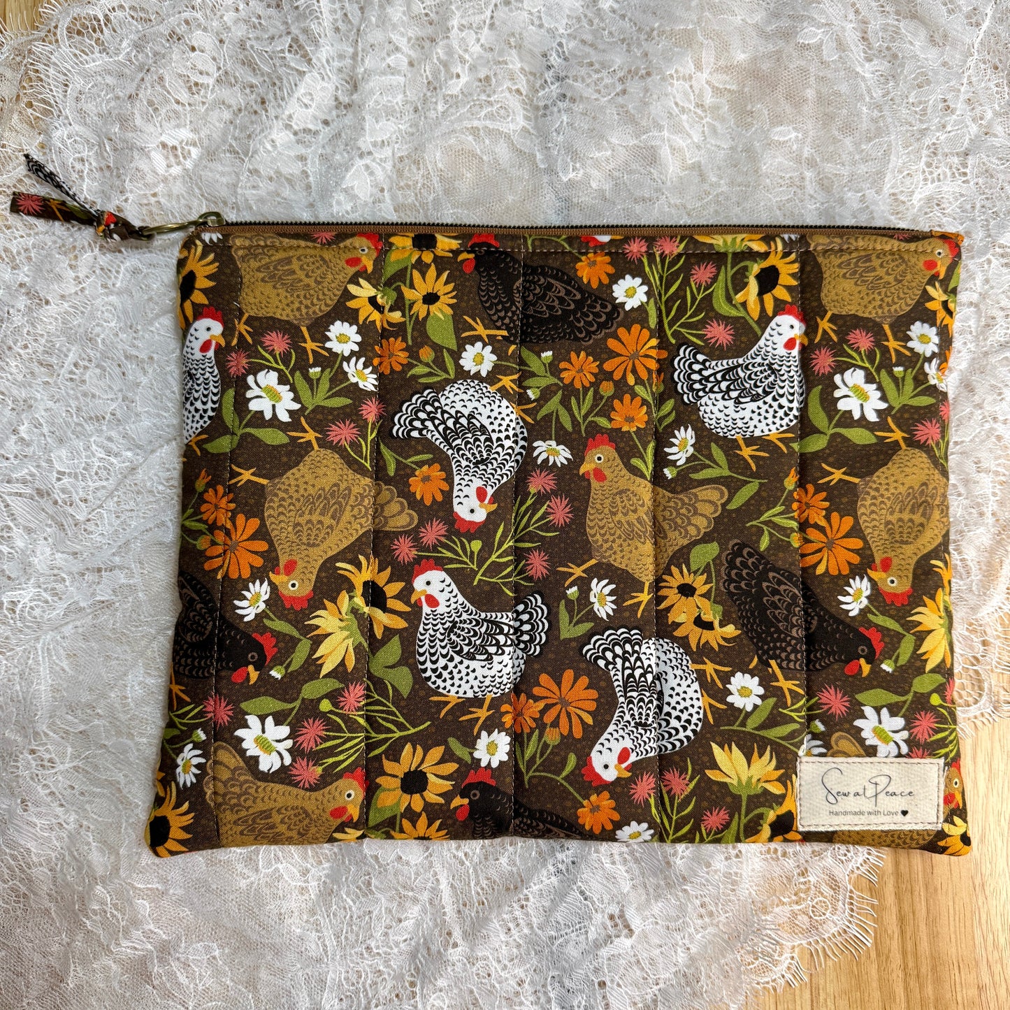 Tablet/iPAD Sleeve - Chickens & Sunflowers