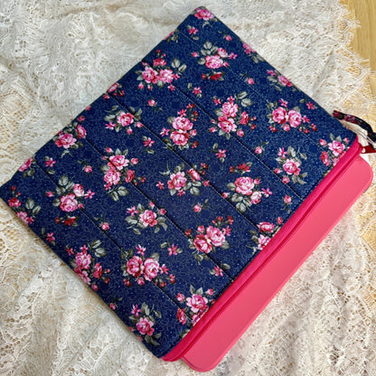 Tablet/iPAD Sleeve - Navy/Pink Floral