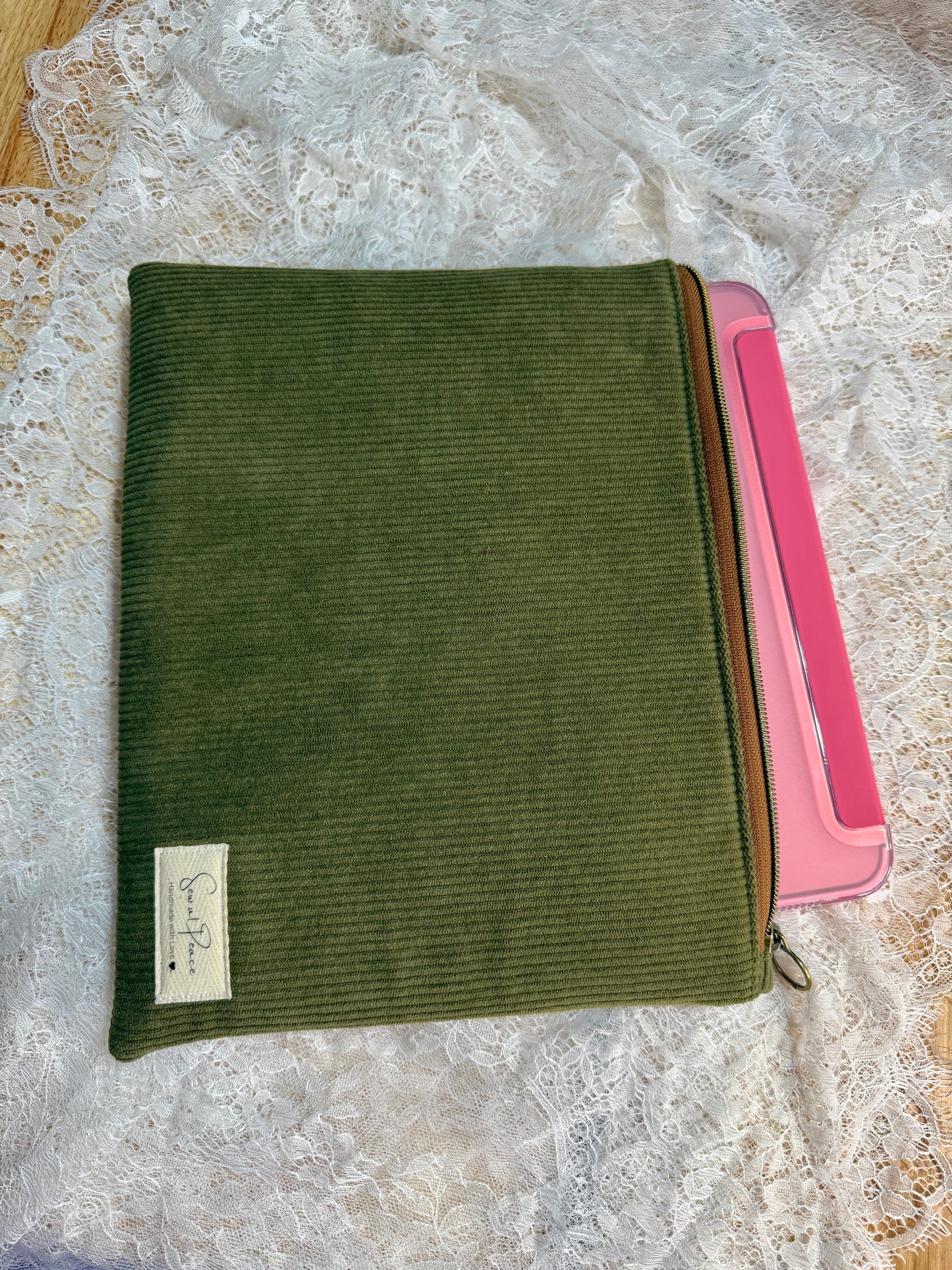 Tablet/iPAD Sleeve - Olive Corduroy