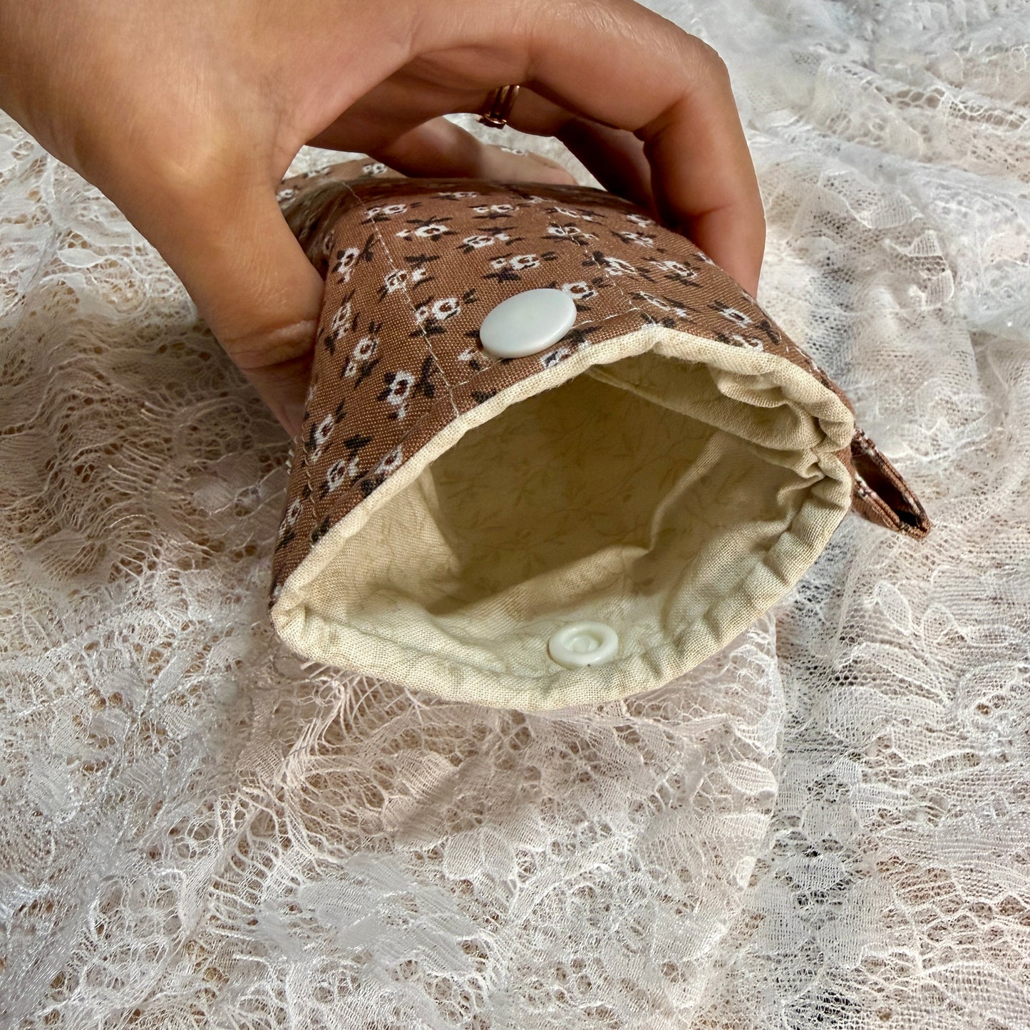 Eyeglass Case - Brown/White Floral