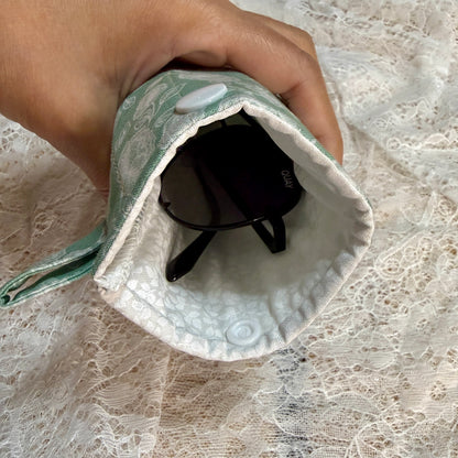 Eyeglass Case - Sage Green Rose