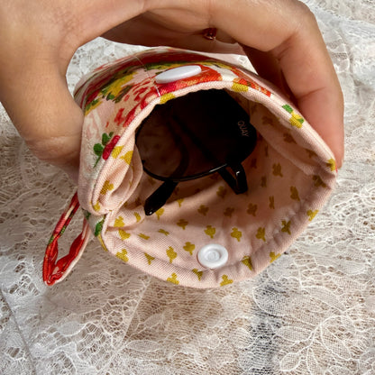 Eyeglass Case - Pink/Red Lace