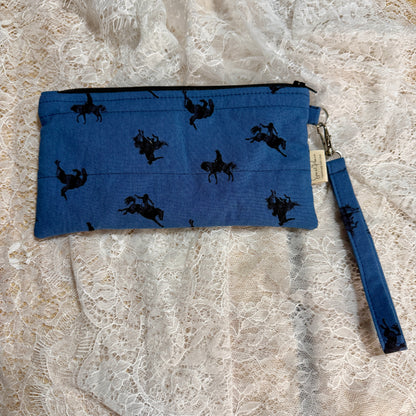 Cell Phone Clutch Wallets - Blue Cowboy