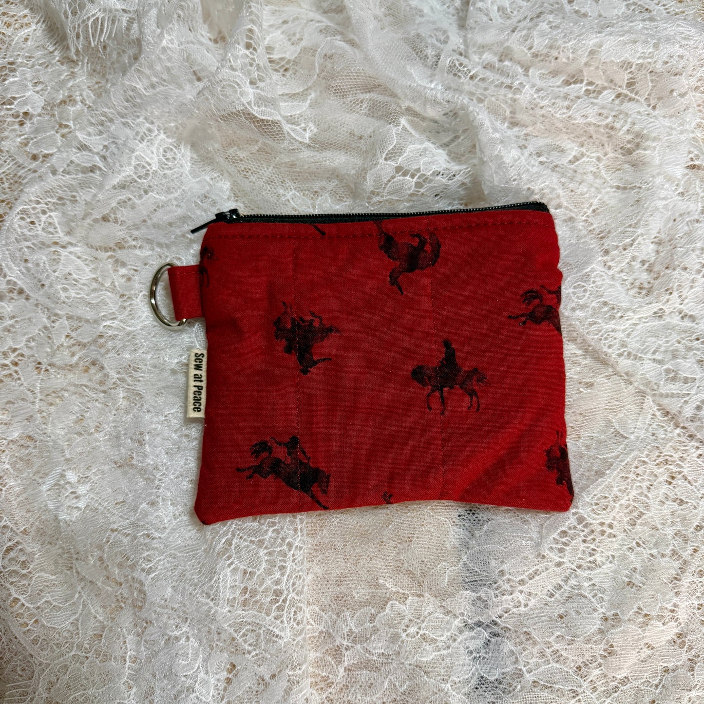Keychain Wallet/Coin Purse- Red Cowboy