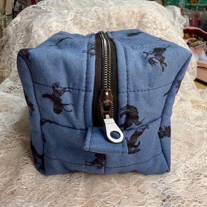 Makeup Bag/Boxy Pouches - Blue Cowboy