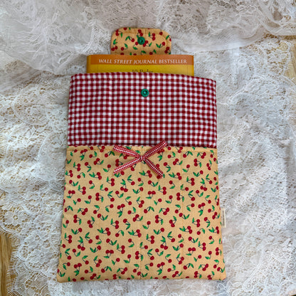 Book Sleeve with Pocket & Snap - Cherry Sherbet