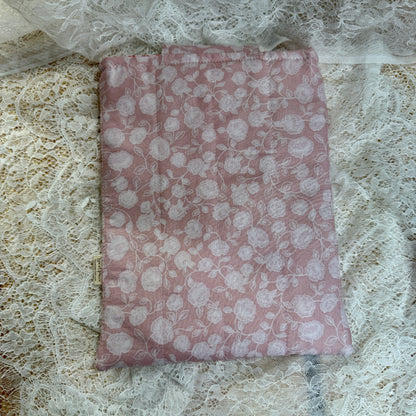 Book Sleeve with Pocket & Snap - Pink Rose