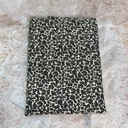 Book Sleeve with Pocket & Snap - Black Floral