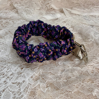 Scrunchy Wristlet - Purple Diamond Floral
