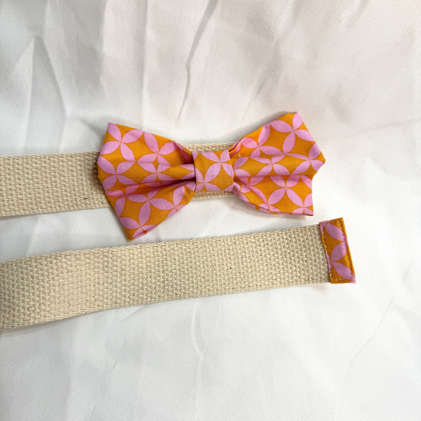 Bow Belt -Pink/Gold Geometric