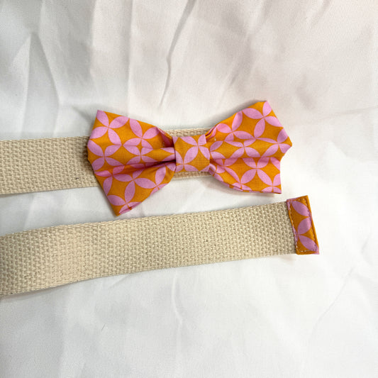 Bow Belt -Pink/Gold Geometric