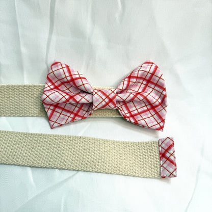 Bow Belt -Pink Plaid