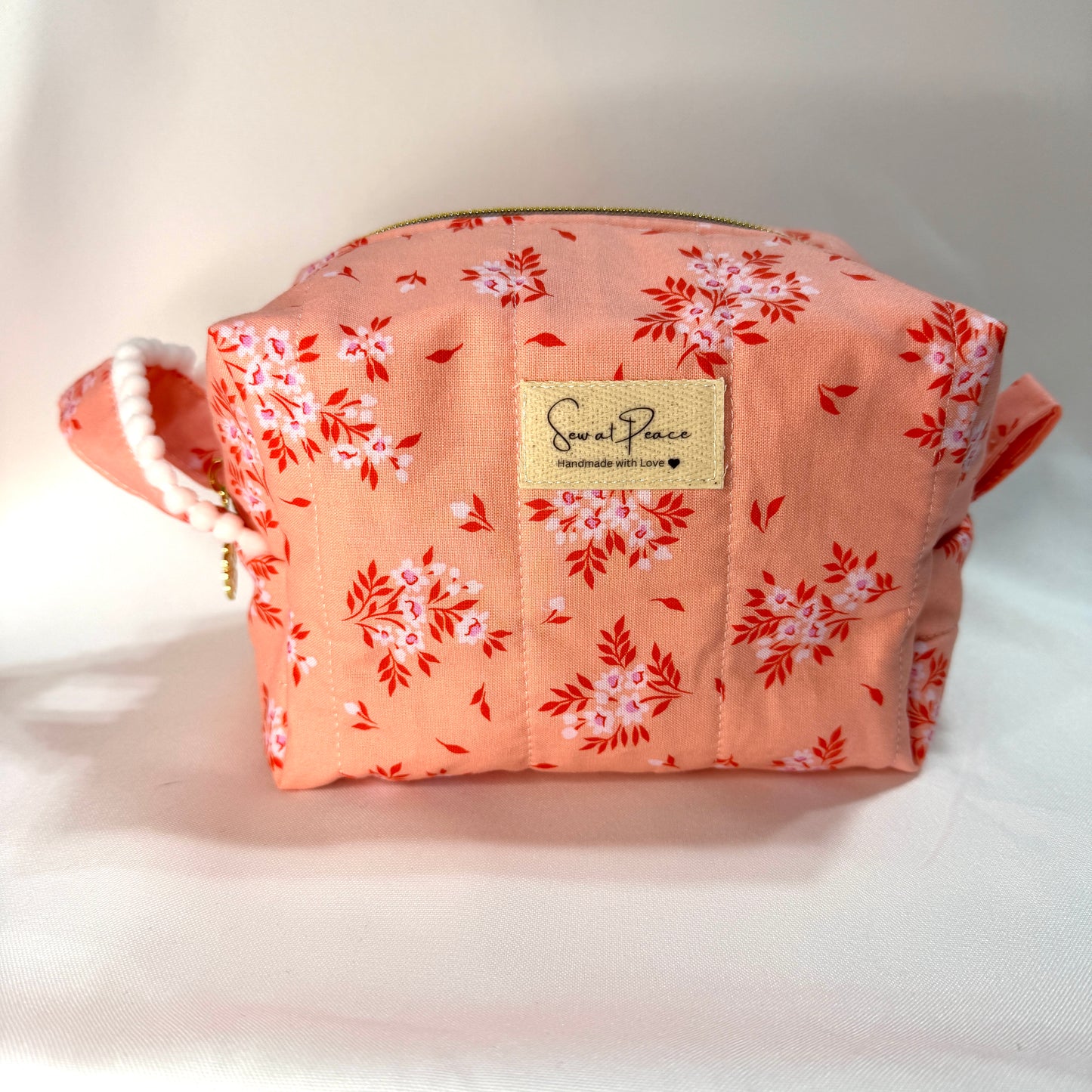 Makeup Bag/Boxy Pouches - Peachy Floral