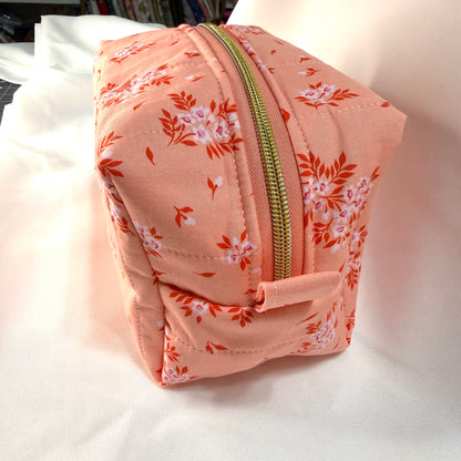 Makeup Bag/Boxy Pouches - Peachy Floral
