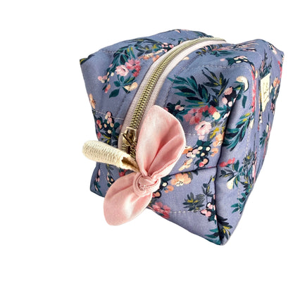 Makeup Bag/Boxy Pouches - Periwinkle Floral