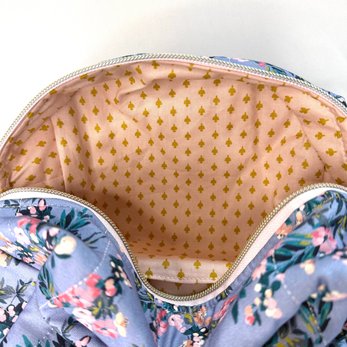 Makeup Bag/Boxy Pouches - Periwinkle Floral