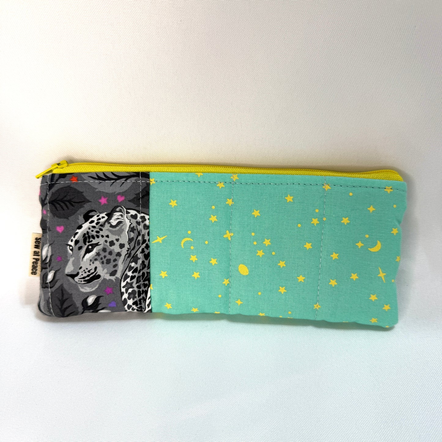 Pencil Case/Flat Pouch - Leopard Stars and Moons