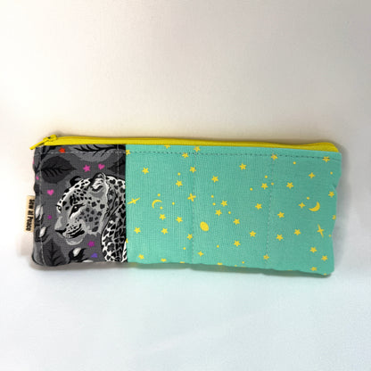 Pencil Case/Flat Pouch - Leopard Stars and Moons