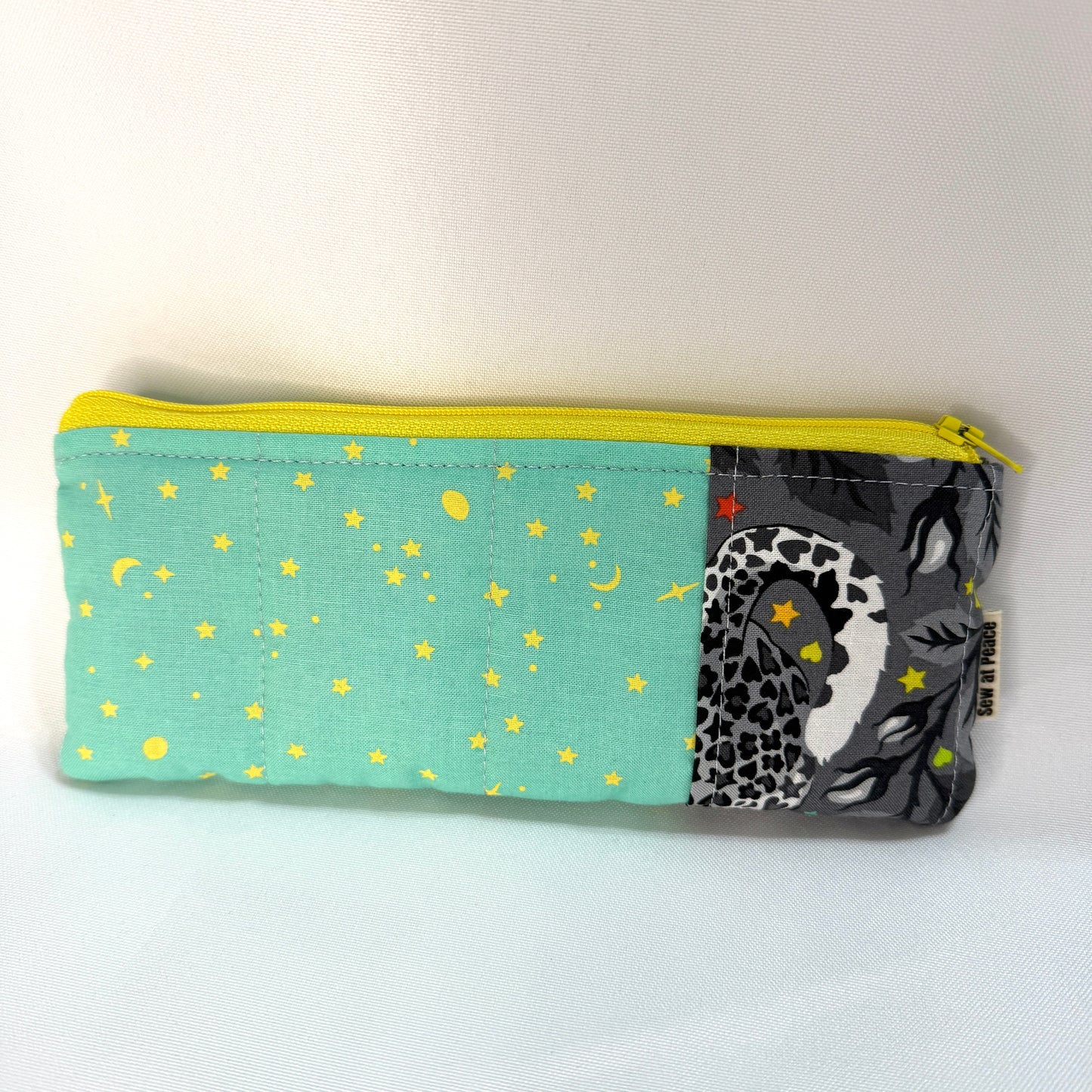 Pencil Case/Flat Pouch - Leopard Stars and Moons