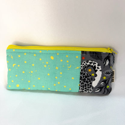 Pencil Case/Flat Pouch - Leopard Stars and Moons