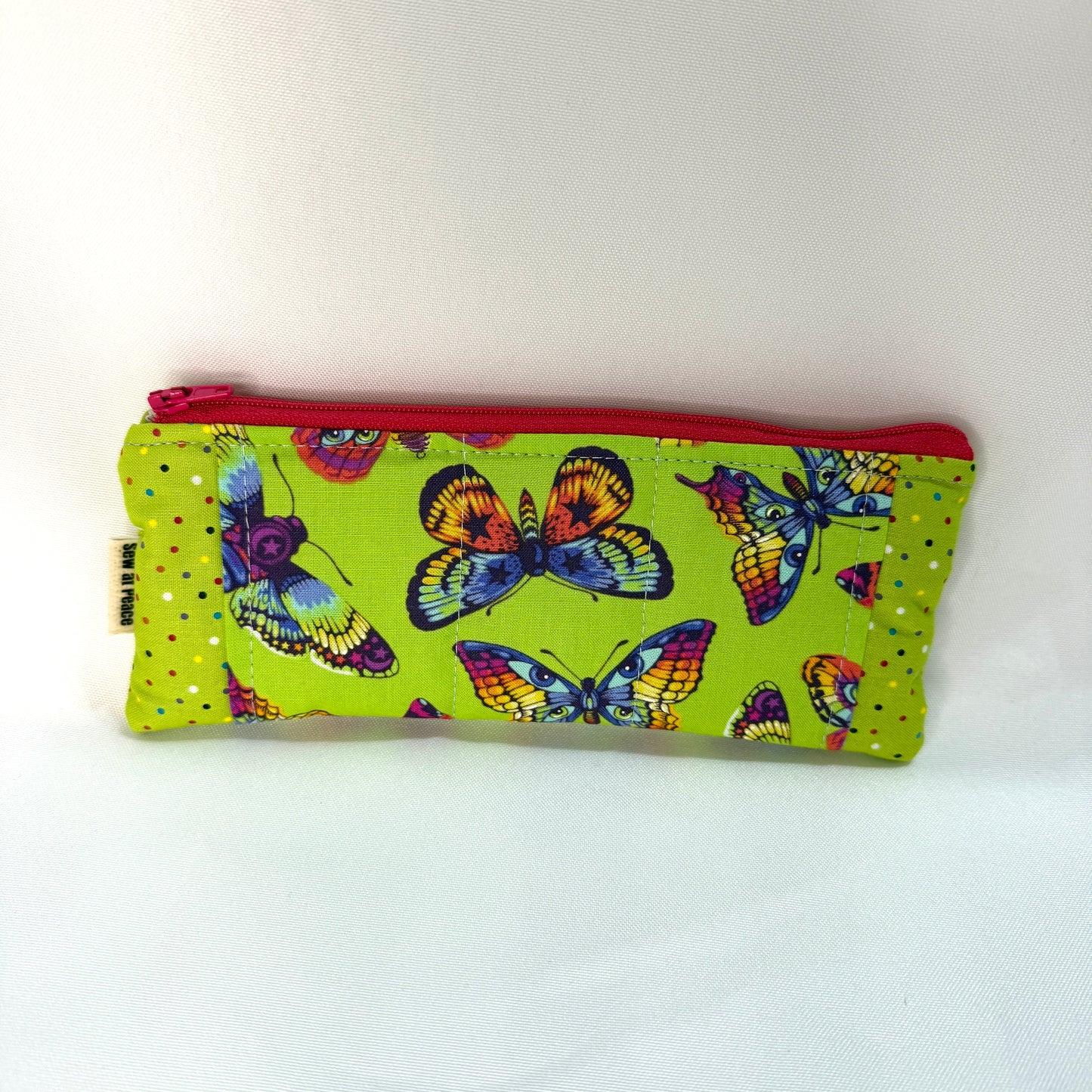 Pencil Case/Flat Pouch - Butterflies & Moths Patchwork