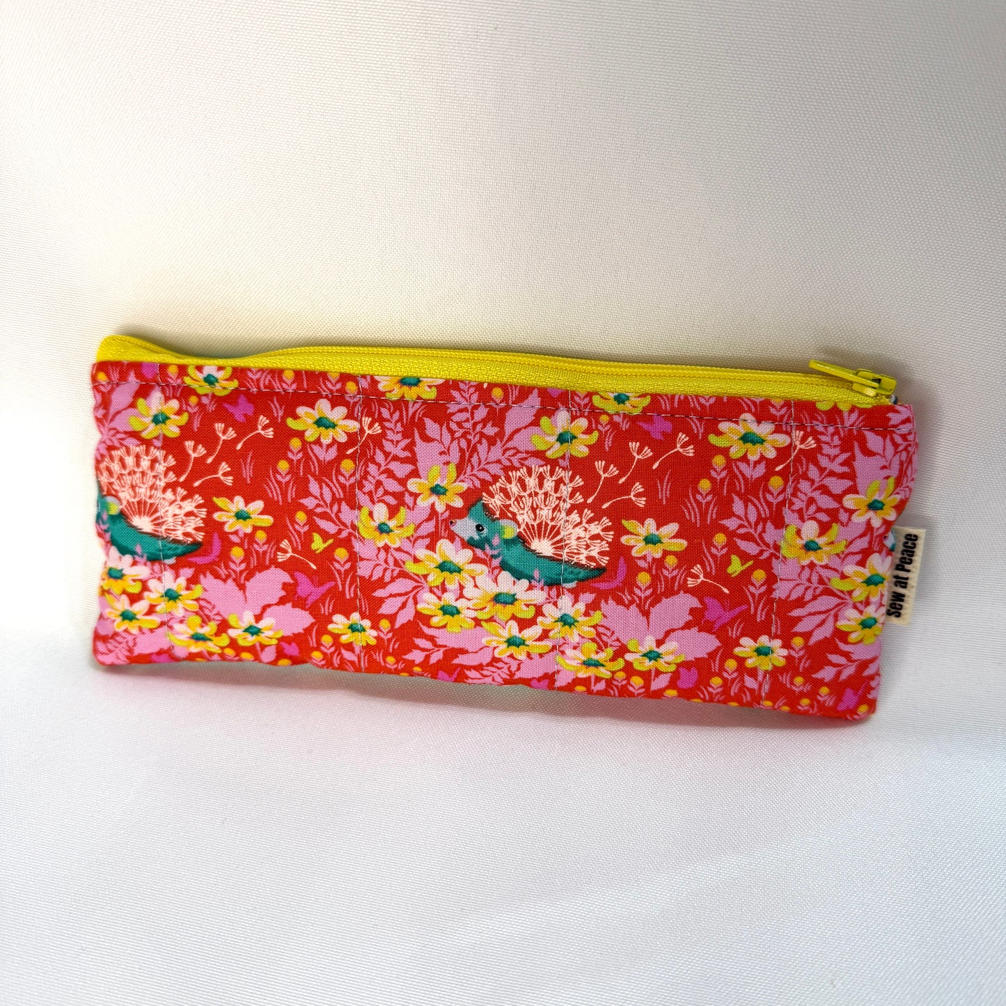 Pencil Case/Flat Pouch - Hedgehog Patchwork